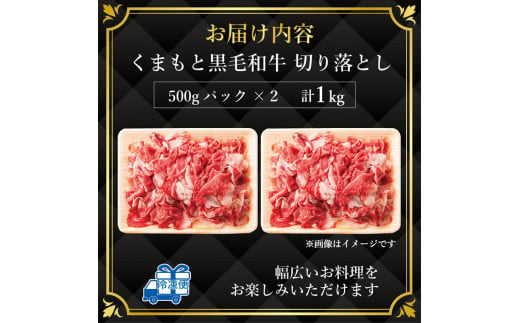 FKK19-930_ 【A4～A5】 くまもと黒毛和牛切り落とし 1kg（500g×2p）