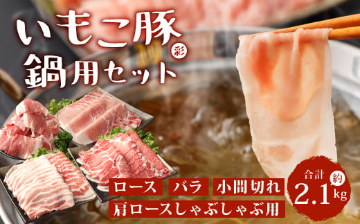 いもこ豚（彩） 鍋用セット 合計2.1kg しゃぶしゃぶ ロース バラ モモ もも 豚肉 鍋 いもこ豚 セット 詰合せ 冷凍 宮崎県産 九州産 送料無料