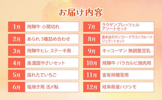 【定期便12回】瑞穂市の魅力たっぷり！瑞穂の彩り定期便 12ヵ月毎月お届け