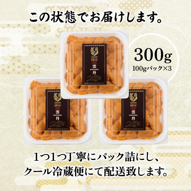 極上 エゾバフンウニ 300g（パック詰）≪配送期間B≫2024年10月下旬～11月下旬迄【ふるさと納税】