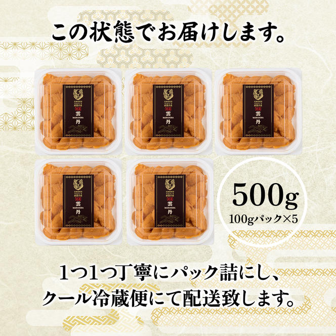 極上 エゾバフンウニ 500g（パック詰）≪配送期間B≫2024年10月下旬～11月下旬迄【ふるさと納税】