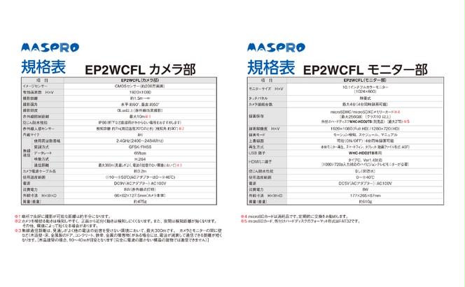 防犯カメラ モニター＆ワイヤレスHD カメラセット EP2WCFL（10.1インチ）防犯 カメラ 電化製品 セキュリティー センサー 録画