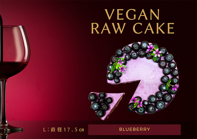 EG041_腸や皮膚の健康を維持する栄養素＜食物繊維16.2g、亜鉛9.7mg＞☆美容と健康に良いVegan raw cakeブルーベリー【L】