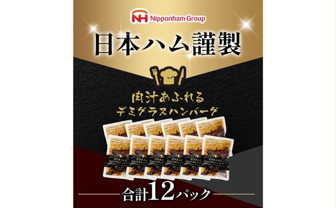 肉汁あふれるデミグラスハンバーグ12個入　日本ハム 冷凍 個食 使い切り 湯煎 牛肉 豚肉