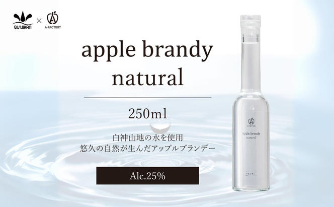 A-FACTORY アップルブランデー ナチュラル 250ml×1本【青森県産りんご使用】ブランデー 白神山地の水 りんご