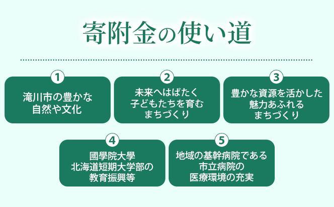 滝川市 ふるさと支援 寄附のみの応援受付 5,000円コース（返礼品なし 寄附のみ 5000円）