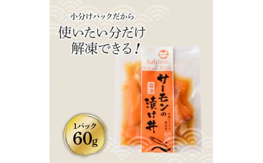 サーモンの醤油漬け丼 16袋セット 1パック60g 漬け丼 海鮮丼 サーモン丼 出汁茶漬け おかず おつまみ 惣菜 魚 魚介類 海鮮 個包装 小分け 真空パック 簡単 かけるだけ お取り寄せ