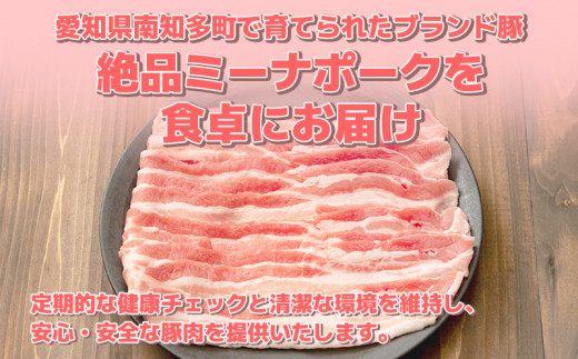 豚 しゃぶしゃぶ セット 800g ( ロース・バラ各400g ) 冷凍 国産 ブランド豚 豚肉 ロース バラ ミーナポーク 鍋 しゃぶしゃぶ セット 詰め合わせ お好み焼き 鉄板焼 煮物 家庭用 贈答用 プレゼント 愛知県 南知多町 【2024県知事賞 受賞！】