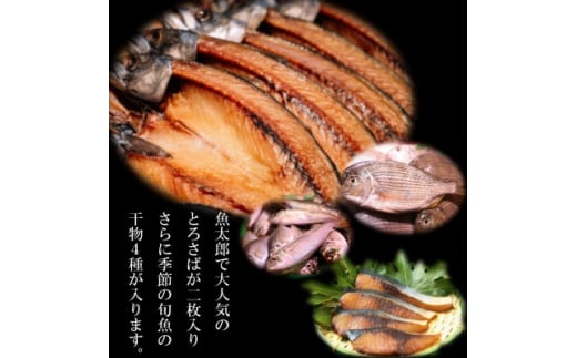 ＜南知多町・美浜町共通返礼品＞魚太郎名物＜とろさば＞入り・自家製ひもの5種おまかせセット