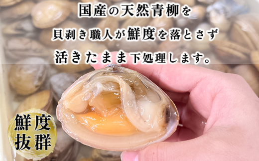 岬だよりの＜貝専門店＞天然の青柳小柱　100g×5袋