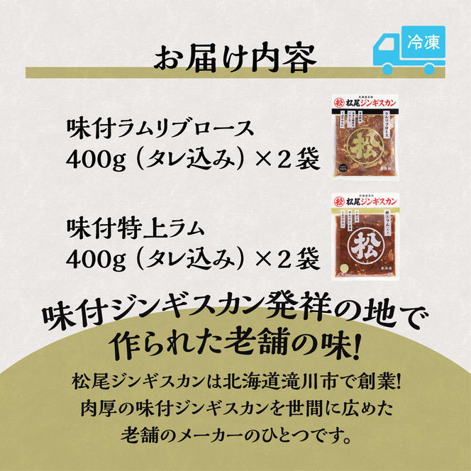 ラムリブロース&特上ラムセット 各2パック ジンギスカン 味付ジンギスカン 肉 お肉 羊肉 ラム パック セット 詰合せ 詰め合わせ 焼き肉 焼肉 BBQ バーベキュー  北海道 滝川市