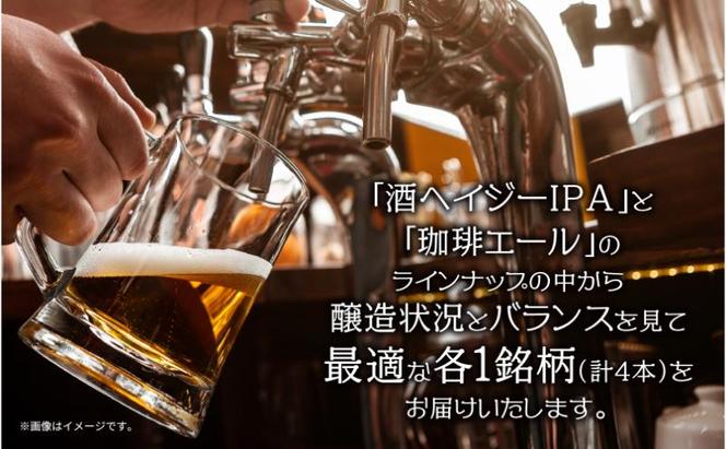 クラフトビール 2種 330ml 計4本 酒ヘイジーIPA 珈琲 エール ビール 地ビール 瓶ビール Hazy IPA ヘイジーIPA お酒 酒 ホップ 麦芽 コーヒー人気 晩酌 宅飲み 家飲み 飲み比べ お取り寄せ 冷蔵 ジョークンビール 新潟県 十日町市