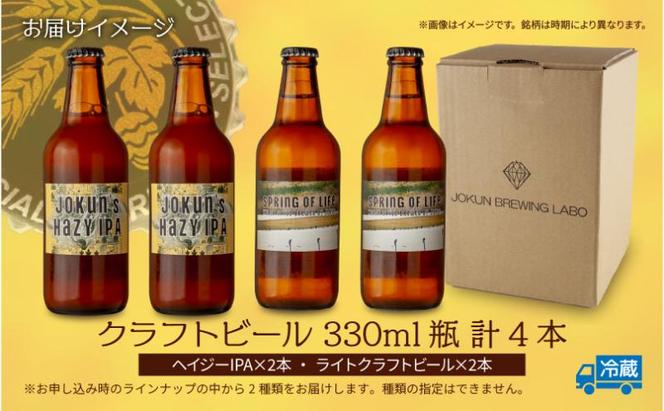 クラフトビール 2種 330ml 計4本 Hazy IPA ライトクラフトビール ビール 地ビール 瓶ビール ハイジーIPA エール お酒 酒 ホップ 麦芽 人気 晩酌 宅飲み 家飲み 飲み比べ お取り寄せ 冷蔵 ジョークンビール 新潟県 十日町市