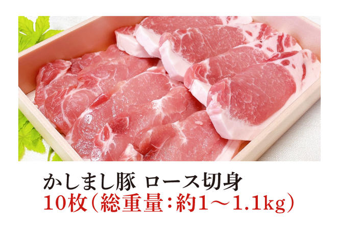 令和５年度 東京食肉市場豚枝肉共励会 最優秀賞受賞肉【かしまし豚】豚ロース切身 【ブランド豚 ロース 切り身 10枚 大容量 茨城県 鹿嶋市】(KM-5)