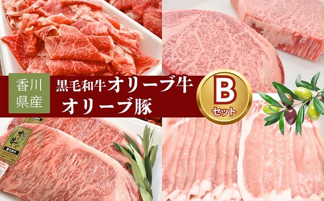 香川県産黒毛和牛オリーブ牛・香川県産オリーブ豚セット B　ロース ヘレ ヒレ 切り落とし スライス 牛肉 豚肉