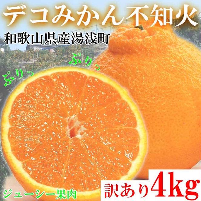 不知火（しらぬい） オレンジ みかん 家庭用 4kg ｜ 訳あり 和歌山みかん オレンジ フルーツ 果物 ※北海道・沖縄・離島への配送不可 ※2025年2月下旬～3月下旬頃に順次発送予定