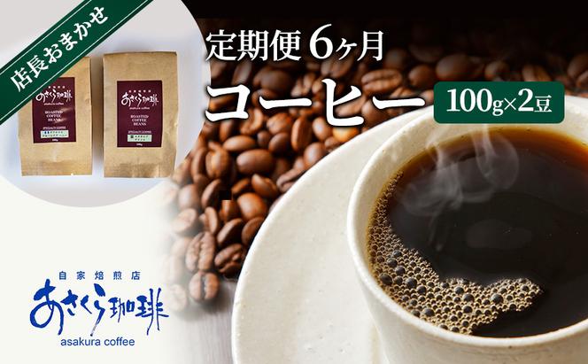 定期便 6ヶ月 コーヒー 店長おまかせコーヒー 100g×2（豆）