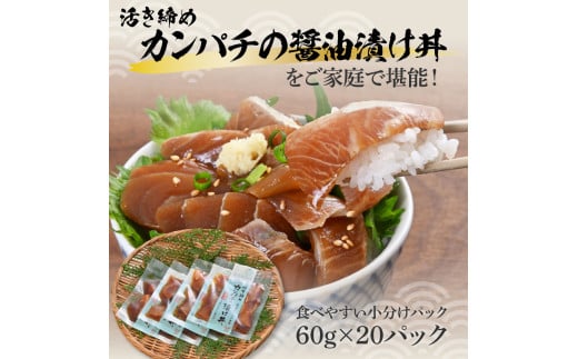 訳あり 活き締めカンパチの醤油漬け丼(20P)セット かんぱち 醤油 特製タレ 惣菜 魚 魚介類 海鮮 海鮮丼 お茶漬け 新鮮 高鮮度 ご自宅用 ご家庭用 美味しい 小分け 個包装 お取り寄せ 国産