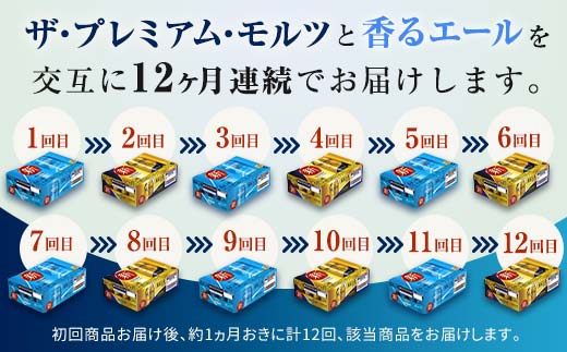 FKK19-851_【プレモル2種交互12回定期便】ザ・プレミアム・モルツ/香るエール 各350ml×24本