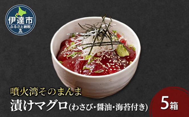 噴火湾そのまんま 漬けマグロ(わさび・醤油・海苔付き)5箱 旬菜一鮮 だて大和屋 厳選 魚介 海鮮 刺身 刺し身 小分け 新鮮 魚介類 魚貝類 加工食品 贈答 ギフト 贈り物 ご褒美