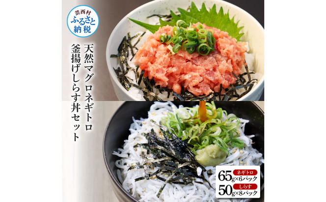 【CF-R5tka】KGP037　高知県産釜揚げしらす（8P）と天然マグロのタタキ丼（6P）セット（小分け）