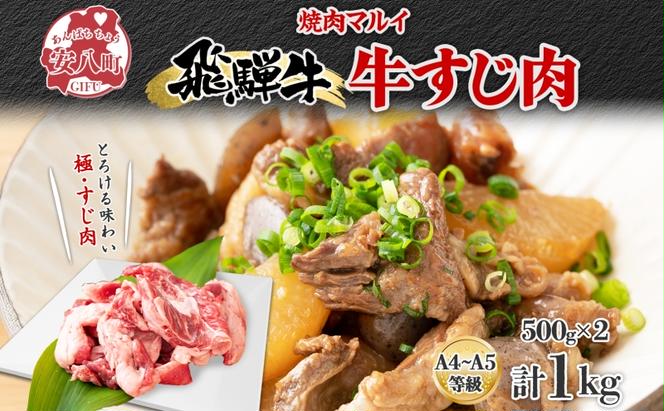 飛騨牛スジ肉 約1kg お肉 牛肉 和牛 牛 国産 国産牛 ブランド牛 ブランド和牛 赤身 煮込み カレー シチュー ビーフシチュー おでん どて煮 柔らか とろとろ とろける 旨味 贅沢 本格 冷凍 小分け 便利 自家用 人気 送料無料 焼肉マルイ 岐阜県 安八町