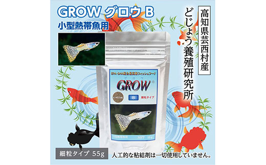 【CF-R5tka】KGC005　GROW B 55g 小型熱帯魚用 ＜最高級 フィッシュフード EPA・DHA配合 らんちゅう 細粒タイプ 魚 餌＞ グッピー テトラ プラティ ランプアイ モーリー 【餌 えさ エサ】【観賞魚 餌やり】【水槽/熱帯魚/観賞魚/飼育】【生体】【アクアリウム/あくありうむ】