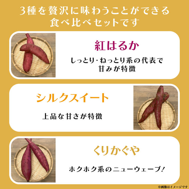 【数量限定】さつまいも 3種食べ比べセット 合計5kg 詰め合わせ（紅はるか・シルクスイート・くりかぐや） 茨城県産 サツマイモ 焼き芋 ホクホク 野菜（CH002）