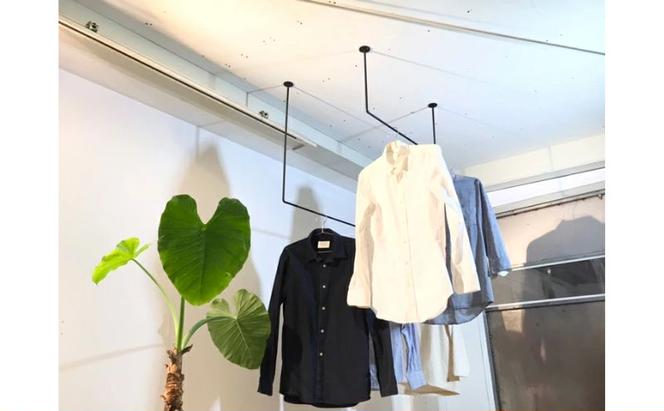 物干し ランドリーバー60cm・120cmセット（マットブラック）洋服掛け 洗濯物干し 部屋干し