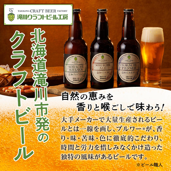 ◆赤平市・滝川市共通返礼品◆晩酌セット 鮭とばと地ビール ソフトタイプ鮭とば「北海道産 鮭燻ソフト」500g 大雪地ビール 滝川クラフトビール 3種 飲み比べ 各2本 計6本