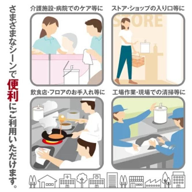 高濃度エタノール除菌79％ウェット300 バケツタイプ本体300枚(本体1個＋詰替1個)