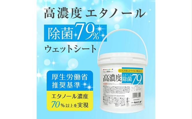 高濃度エタノール除菌79％ウェット300 バケツタイプ本体300枚(本体1個)