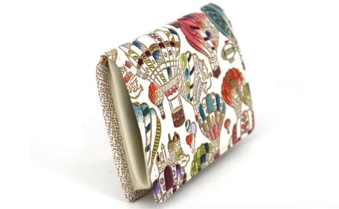 【文庫屋大関】箱まち小銭入れ 気球【皮革工芸品】 革製品 工芸品 民芸品 牛革 財布 小銭入れ 小物入れ お祝い ギフト プレゼント 墨田区 東京都