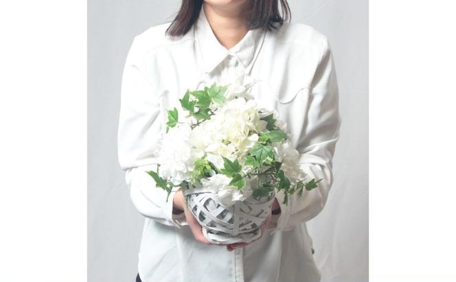 フラワーアレンジメント 【数量限定訳ありアウトレット】お供えアーティフィシャルアレンジメント「フォーユー」 アーティフィシャルフラワー 造花 ダリア トルコキキョウ アジサイ アイビー 墨田区 東京都