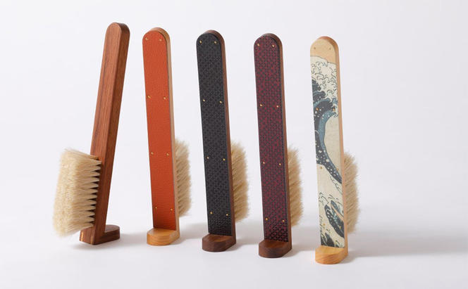 STAND BRUSH ／スタンダード 牛革 茶 ブラシ 卓上ブラシ 洋服ブラシ 馬毛 工芸品 日本製 墨田区 東京