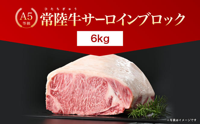 【茨城県共通返礼品】茨城県産 常陸牛A5サーロインブロック6kg