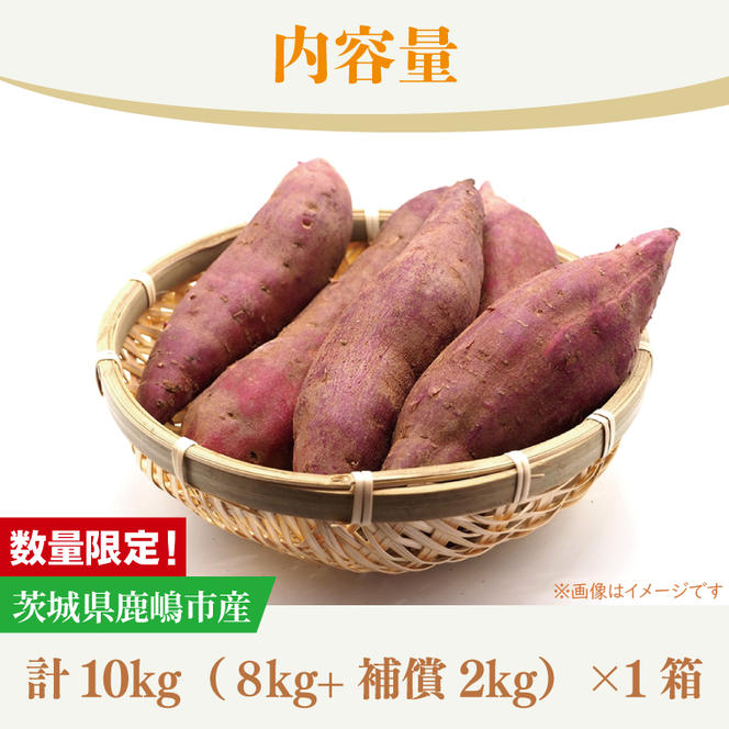 【10月中旬～11月末までの発送品！】【自然栽培】紅はるか 生さつまいも(8kg+約25%補償分)　計 約10kg【サツマイモ 芋 いも べにはるか 自然栽培 新鮮 オーガニック 焼き芋 煮物 天ぷら スイートポテト 鹿嶋市 茨城県 】（KAG-40）