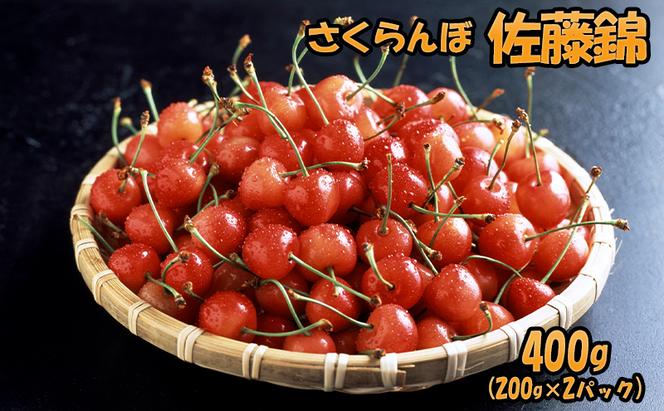 [先行受付] 北海道 仁木町産 さくらんぼ 佐藤錦 400g（200g×2パック） 果物類 くだもの フルーツ サクランボ チェリー [JA新おたる]