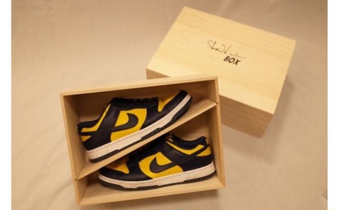 ShoewindowBOX（LOW)専用スリーブ付き　スニーカー シューズボックス シューズケース 靴 靴箱 インテリア 天然木 木製 収納 ディスプレイ
