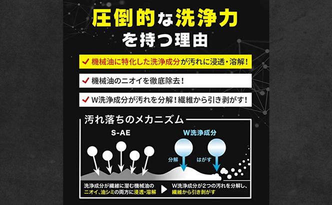 プロのチカラ 作業着専用液体洗剤 本体+720g詰替4個セット[機械油 ニオイ ベタつき すすぎ1回 洗浄力]