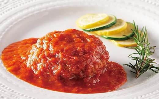 食卓を贅沢に！和牛100％ハンバーグ ～トマトソース～ 20個 牛肉 100％ 温めるだけ 濃厚 さっぱり 簡単 肉汁 ジューシー 旨み ご飯 特製トマトソース パスタ バゲット F6T-607