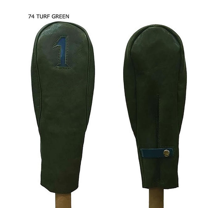 木の庄帆布 公式 ドライバーヘッドカバー 国産レザー1枚仕立1W KinoshoTRANSIT　K-KHG-W-DW01M-（C/#74 ターフグリーン / ネイビー）　ゴルフ ヘッドカバー ドライバー 国産 レザー