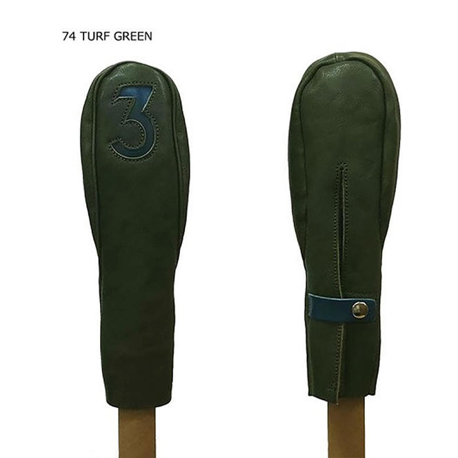 木の庄帆布 公式 フェアウェイウッドヘッドカバー 国産レザー1枚仕立 3FW KinoshoTRANSIT　K-KHG-W-3F01M-（C/#74 ターフグリーン / ネイビー）　ゴルフ ヘッドカバー 国産 レザー
