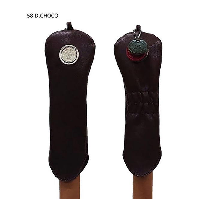 木の庄帆布 公式 ユーティリティヘッドカバー 国産レザー1枚仕立 UT KinoshoTRANSIT　K-KHG-W-UT01M-（C/#58 Dチョコ / ホワイト）　ゴルフ ヘッドカバー 国産 レザー