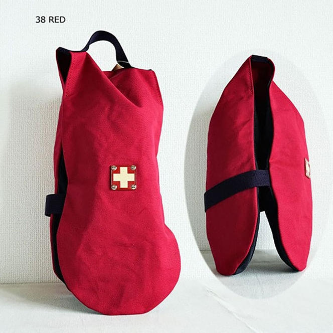木の庄帆布 公式 シューズケース シューズサック Shoes Case 【KinoshoTRANSIT】　K-KHG-SS01M-（C/#38 RED / レッド）　ゴルフ シューズケース おしゃれ 高密度帆布
