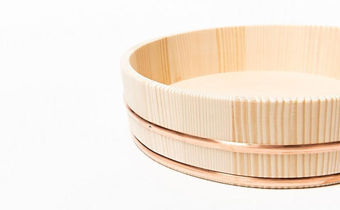 【FUCHIBITE】 寿司桶 日本製 ミニしゃもじ付き 国産 モミの木 木製 ちらし寿司 飯切 盛桶 盛付桶