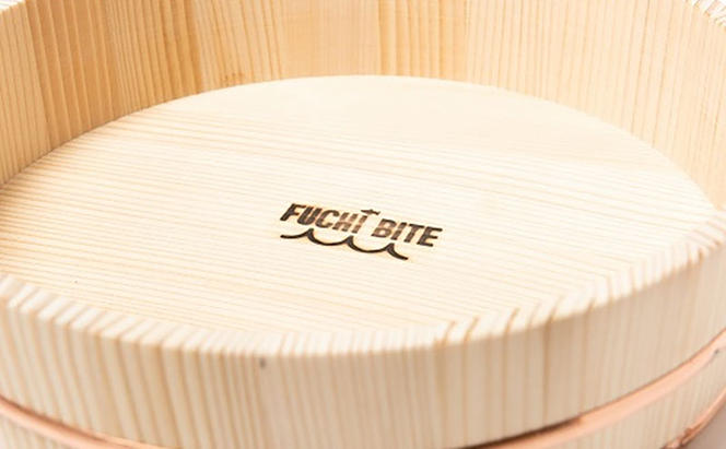 【FUCHIBITE】 寿司桶 日本製 ミニしゃもじ付き 国産 モミの木 木製 ちらし寿司 飯切 盛桶 盛付桶