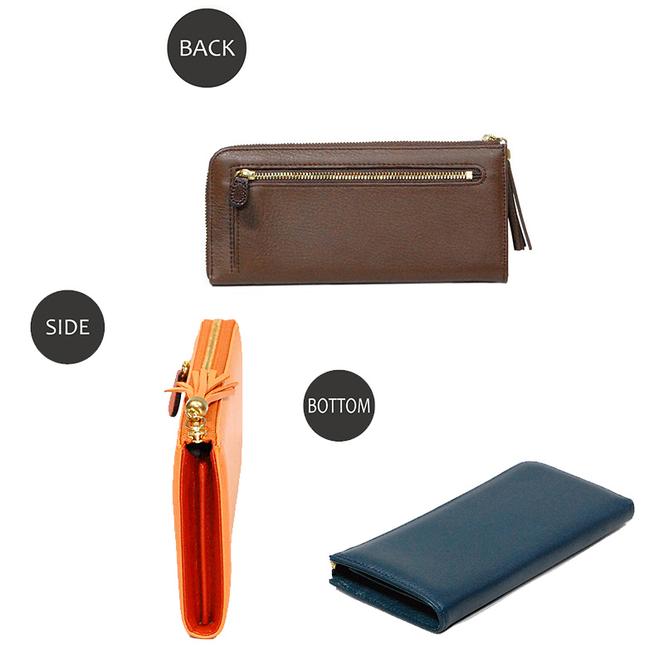 シルキーレザー L字ファスナー 長財布 【LIME】