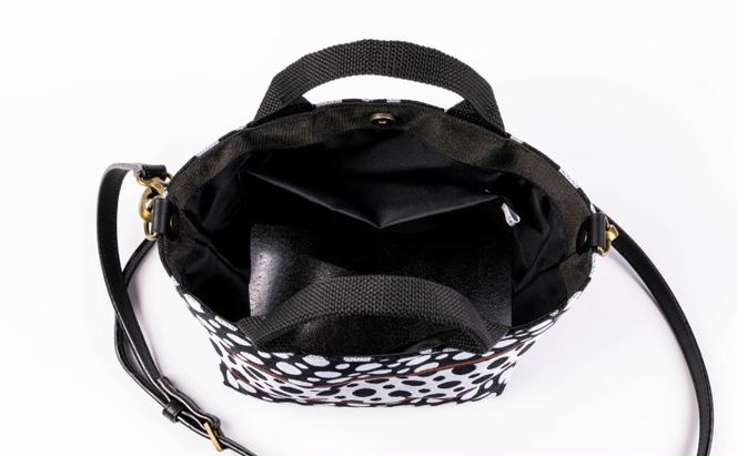 畳縁ドット ショルダーバック (白黒)