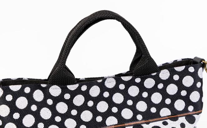 畳縁ドット ショルダーバック (白黒)